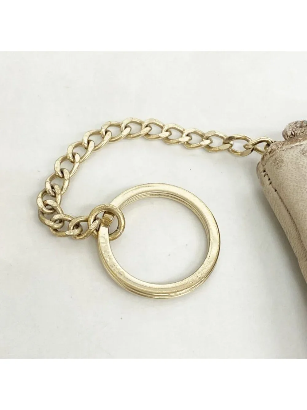 Chanel Coin Purse Camellia Lambskin Beige Gold